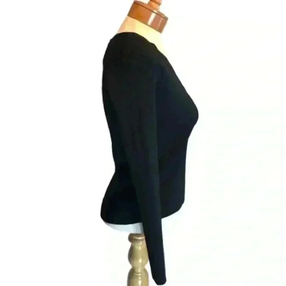 T Tahari Stretchy Viscose Blend Knit Ribbed Cardigan V Neck Sweater Size XS - Picture 5 of 14